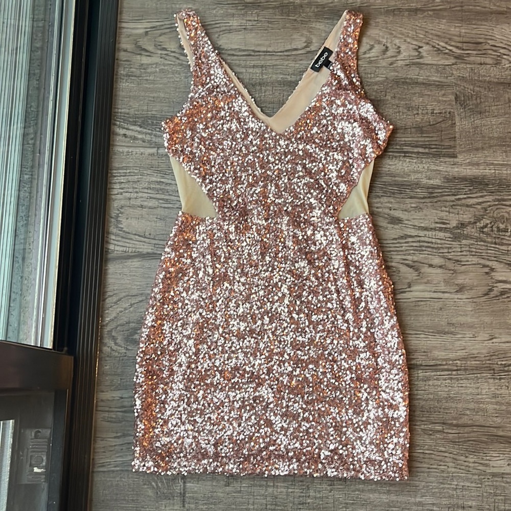 Pink sparkly mini dress